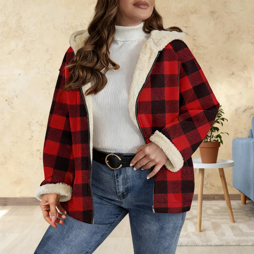 Sherpa Coat Women - 여성용 셰르파 플래드 셔켓 긴팔 플리스