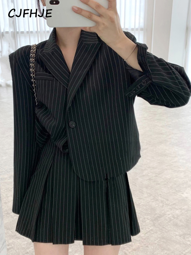 Women'S Fashion Blazer - CJFHJE 여성용 스트라이프 블레이저, 노치 싱글