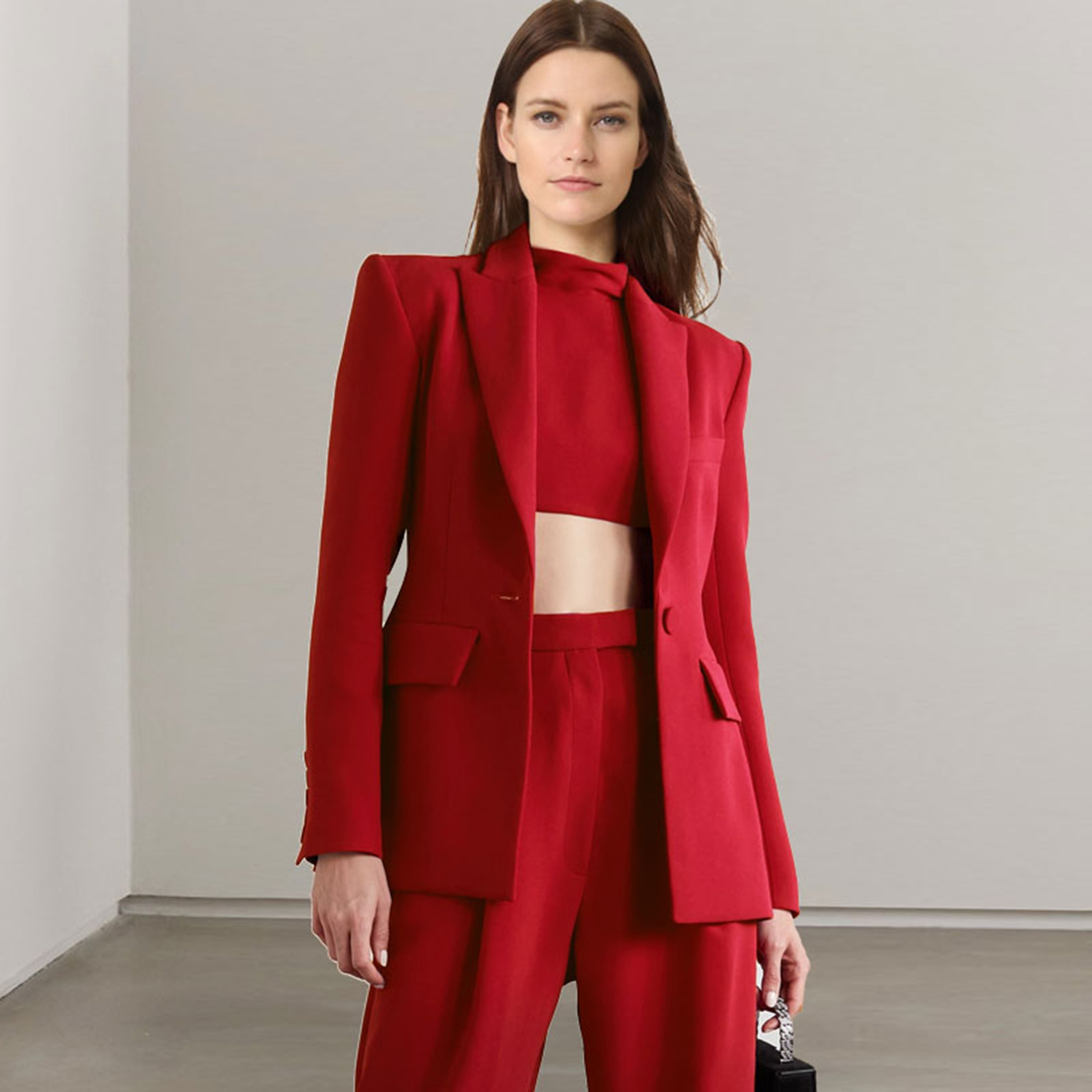 Women'S Fashion Blazer - 올링엔틀 레드 라펠 여성용 투피스 정장