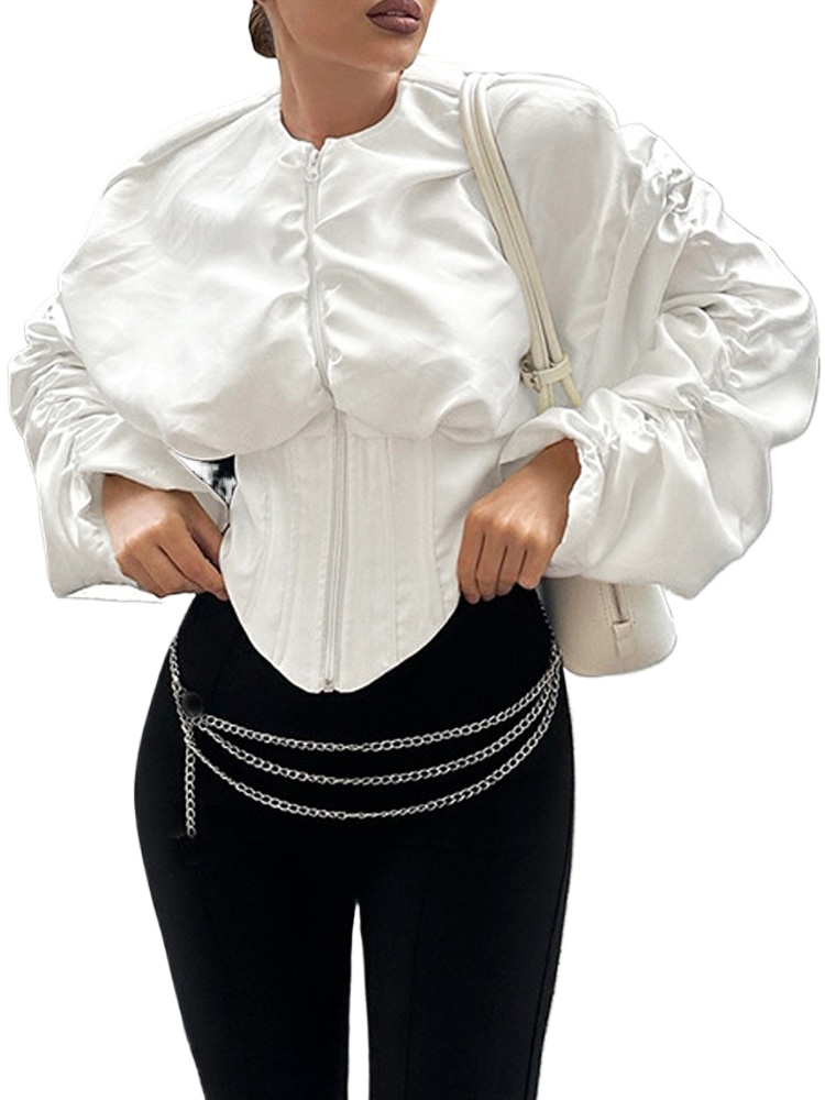 Corset Top Boned - 레트로 퍼프 소매 크롭탑 여성용 2026