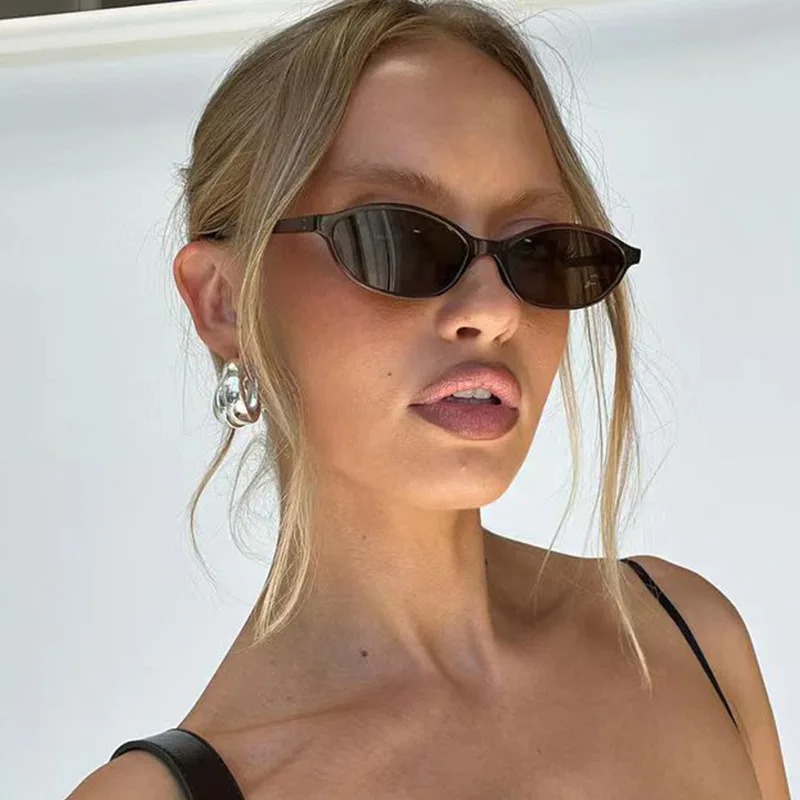 Women'S Fashion Eyewear - 레트로 타원형 프레임 선글라스 패션 여성