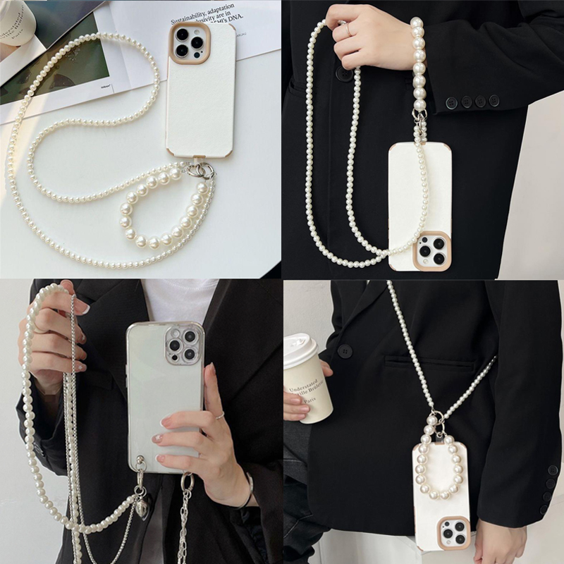 Women'S Fashion Layering - 귀여운 크로스바디 Y2K 진주 휴대폰 스트랩
