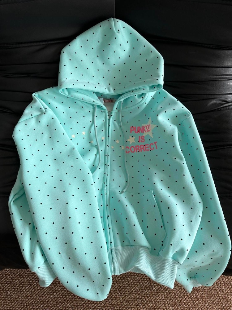 Women'S Fashion Zip Up Hoodies - Y2k 새 봄 패션 아메리칸 스타일
