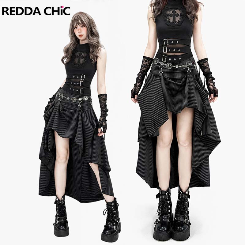 Asymmetric Top Women - REDDACHiC 고딕 크로스 탱크탑 버슬 스커트