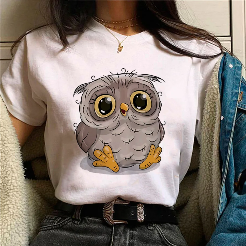 Women'S Y2K Fashion Aesthetic - 올빼미 티셔츠 여성 만화 그래픽 여름