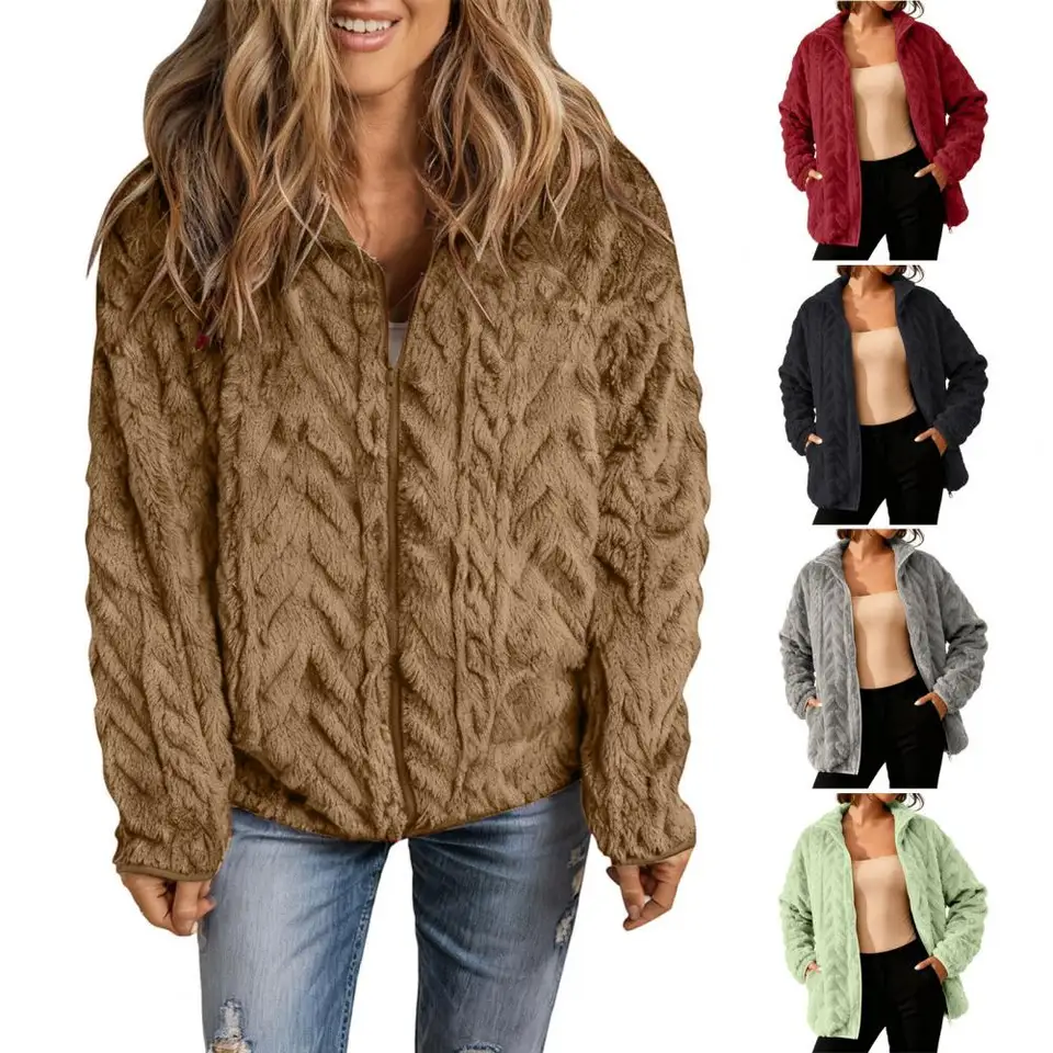 Sherpa Coat Women - 겨울 코트 여성용 겨울 플리스 스탠드