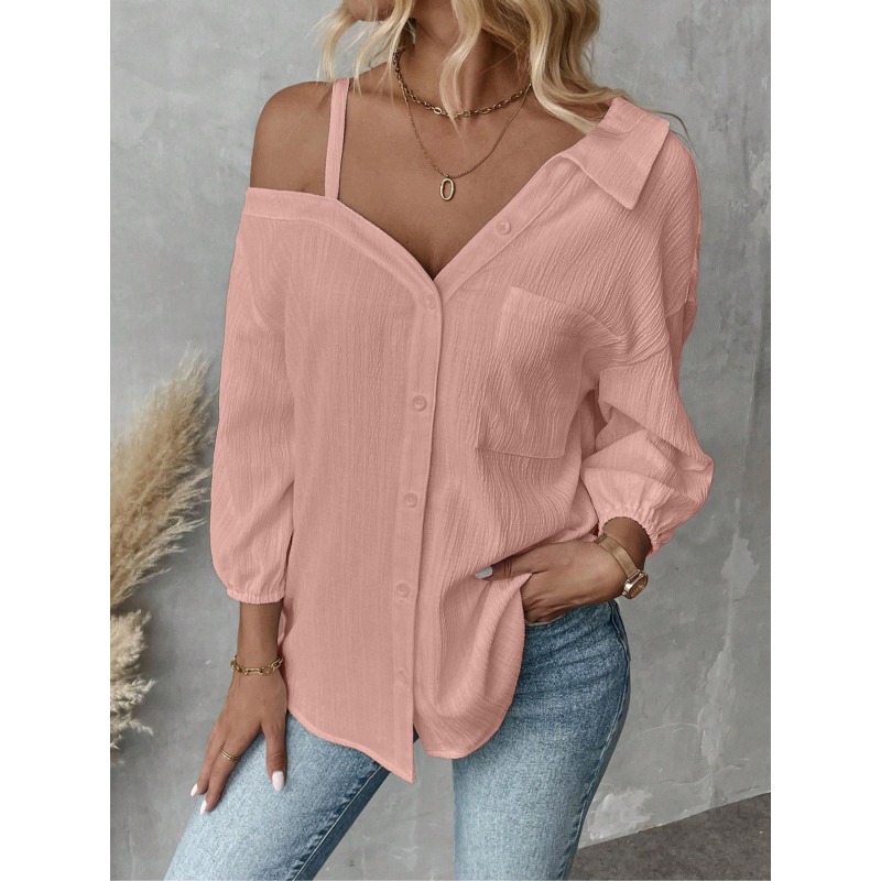 Asymmetric Top Women - 플러스 사이즈 1XL-5XL 여성 블라우스 탑