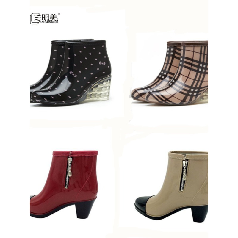 여성용 하이힐 레인부츠 짧은 발목 방수 미끄럼 방지 웨 - Women'S Fashion Rain Boots 리뷰 및 가격