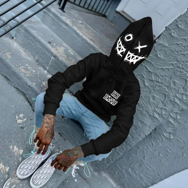 여성 남성 Y2K 패션 까마귀 편지 그래픽 인쇄 지퍼  - Women'S Fashion Zip Up Hoodies 리뷰 및 가격