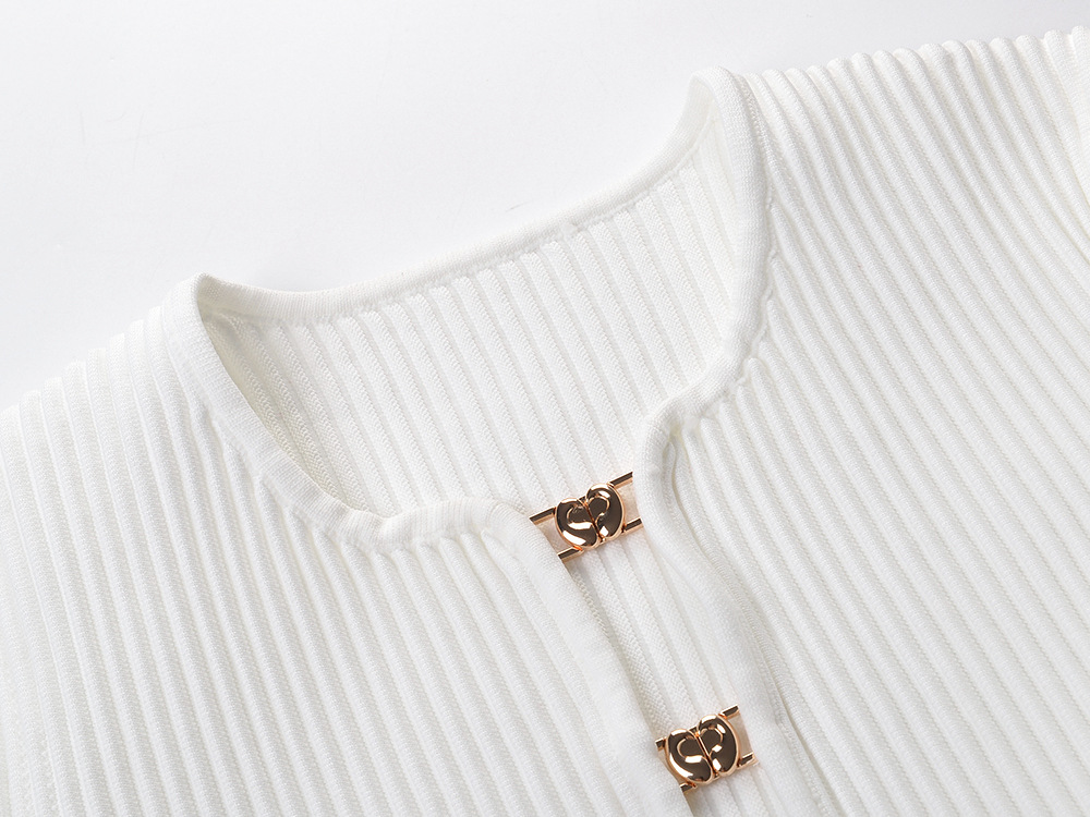 2026 여름 여성 우아한 스타일 자카드 슈트 O넥 반 - Longline Cardigan Knit 리뷰 및 가격