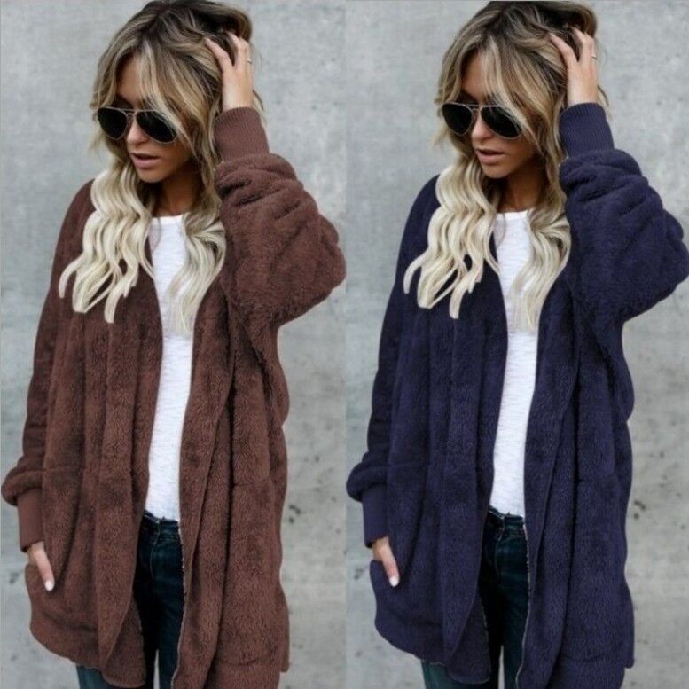 따뜻한 플러시 인조 모피 코트 양면 착용 가능한 부드러 - Sherpa Coat Women 리뷰 및 가격