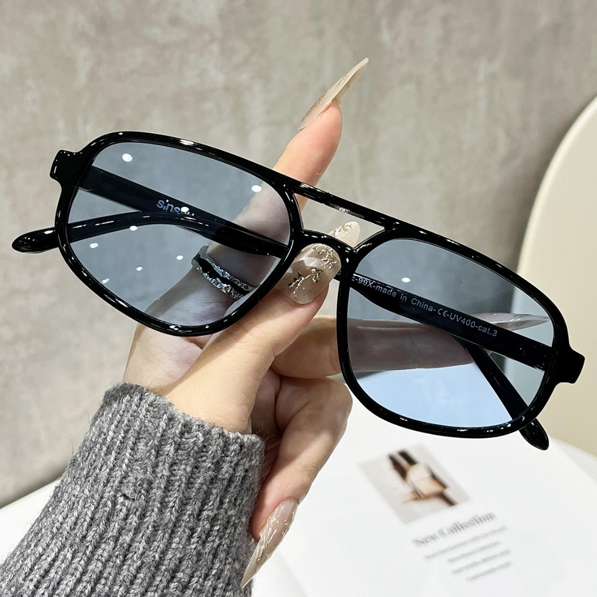 뉴 레트로 오벌 여성 선글라스 패션 블랙 블루 쉐이드  - Women'S Fashion Eyewear 리뷰 및 가격
