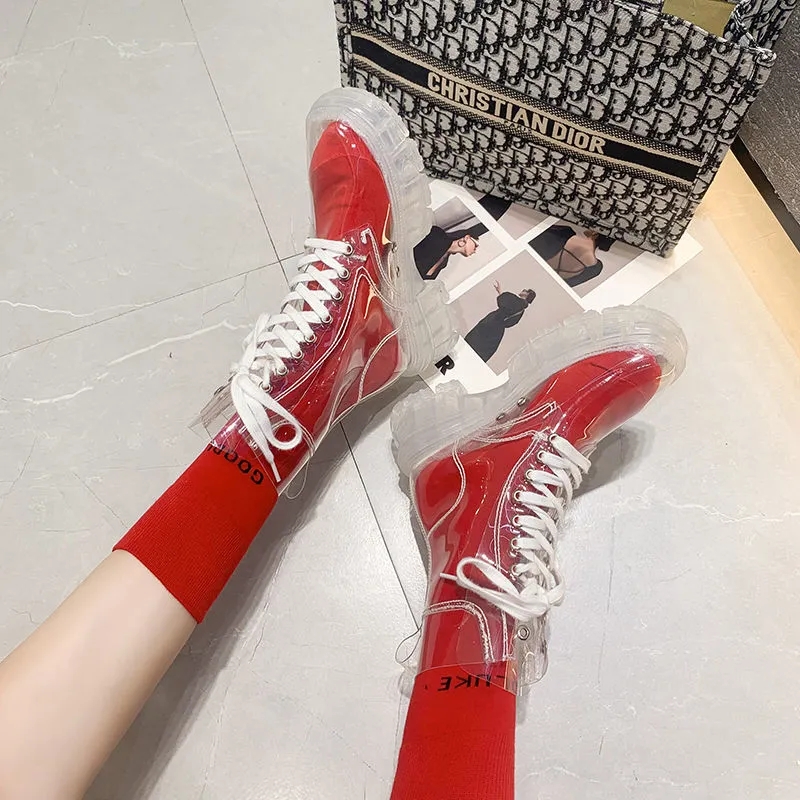 투명 플랫폼 부츠 2026 새로운 패션 여성 방수 발목 - Women'S Fashion Rain Boots 리뷰 및 가격
