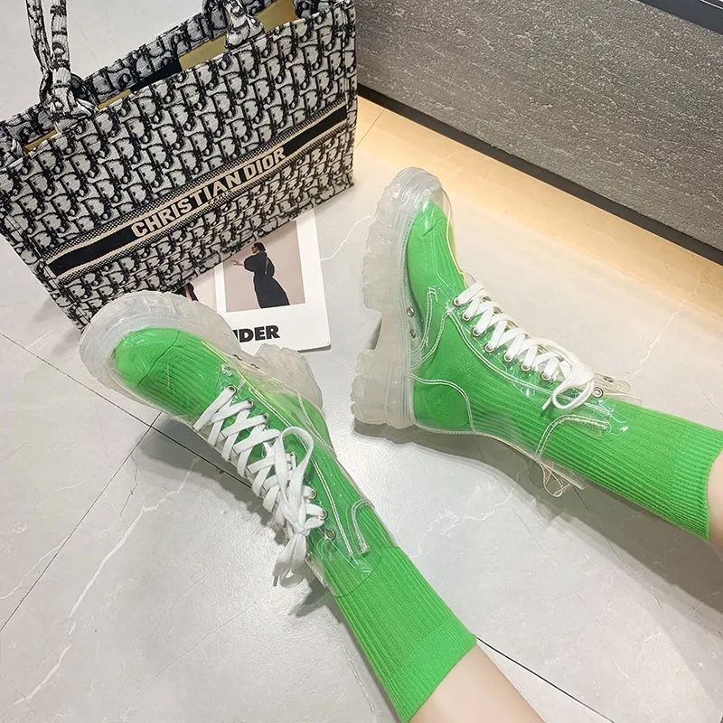 투명 플랫폼 부츠 2026 새로운 패션 여성 방수 발목 - Women'S Fashion Rain Boots 리뷰 및 가격