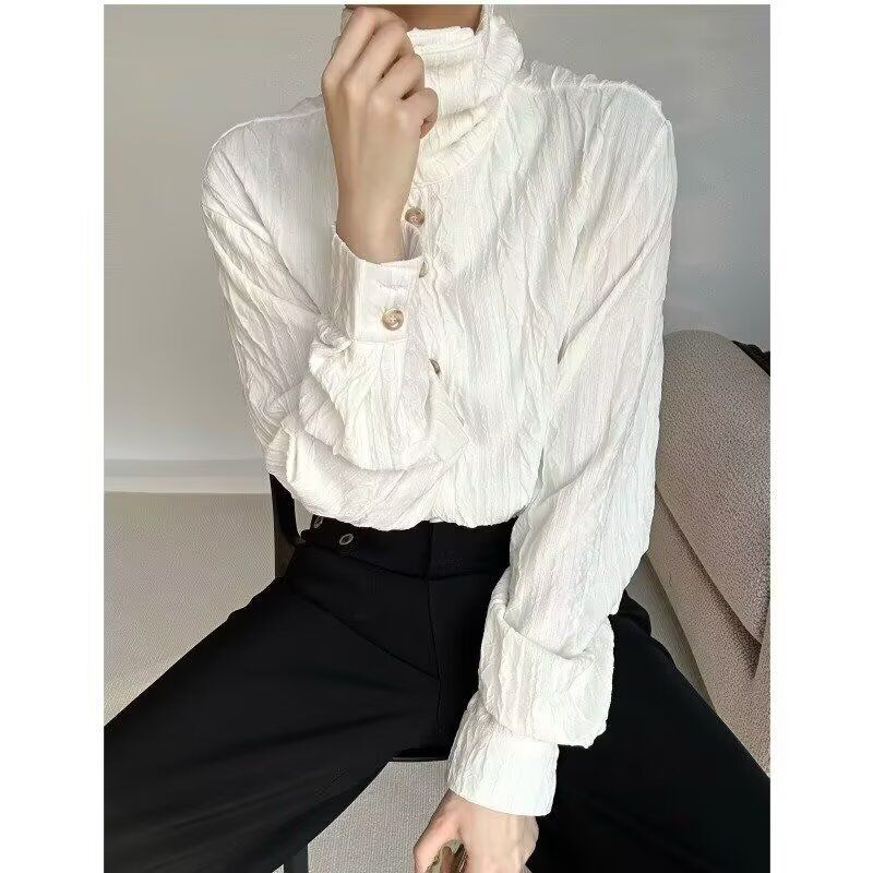Y2K 하라주쿠 여성용 우아한 스탠드 칼라 긴팔 티셔츠 - Women'S Y2K Fashion Aesthetic 리뷰 및 가격