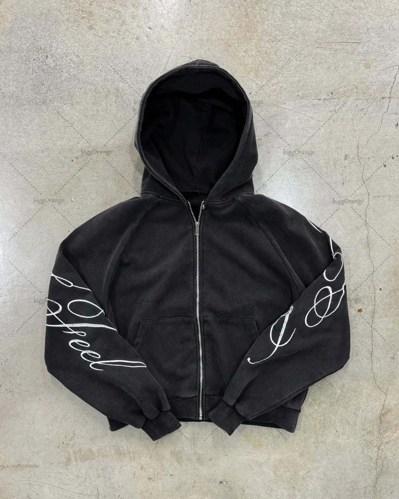 Y2K 하라주쿠 고딕 레터 프린트 레트로 패션 남성과  - Women'S Fashion Zip Up Hoodies 리뷰 및 가격