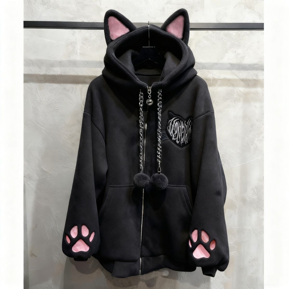 하라주쿠 펑크 고딕 애니메이션 스타일 고양이 귀 후드  - Women'S Fashion Zip Up Hoodies 리뷰 및 가격