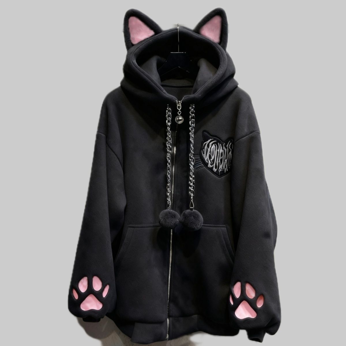 하라주쿠 펑크 고딕 애니메이션 스타일 고양이 귀 후드  - Women'S Fashion Zip Up Hoodies 리뷰 및 가격