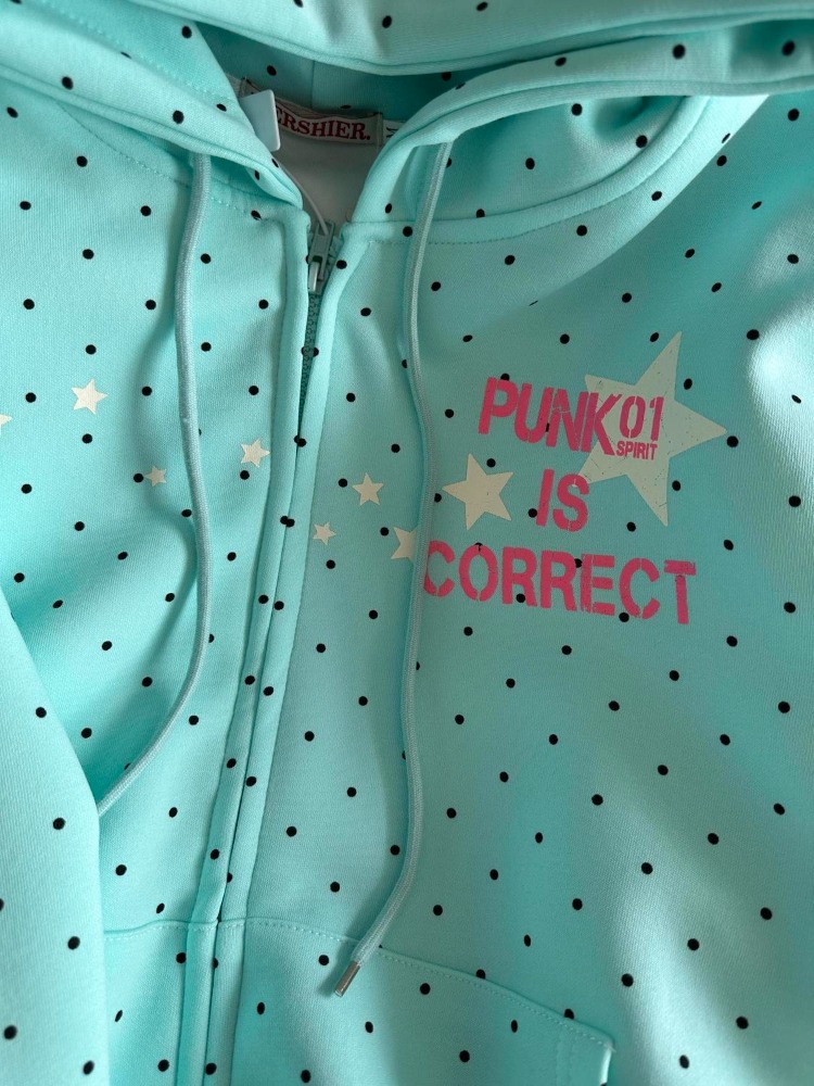 Y2k 새 봄 패션 아메리칸 스타일 폴카 도트 스타 스 - Women'S Fashion Zip Up Hoodies 리뷰 및 가격
