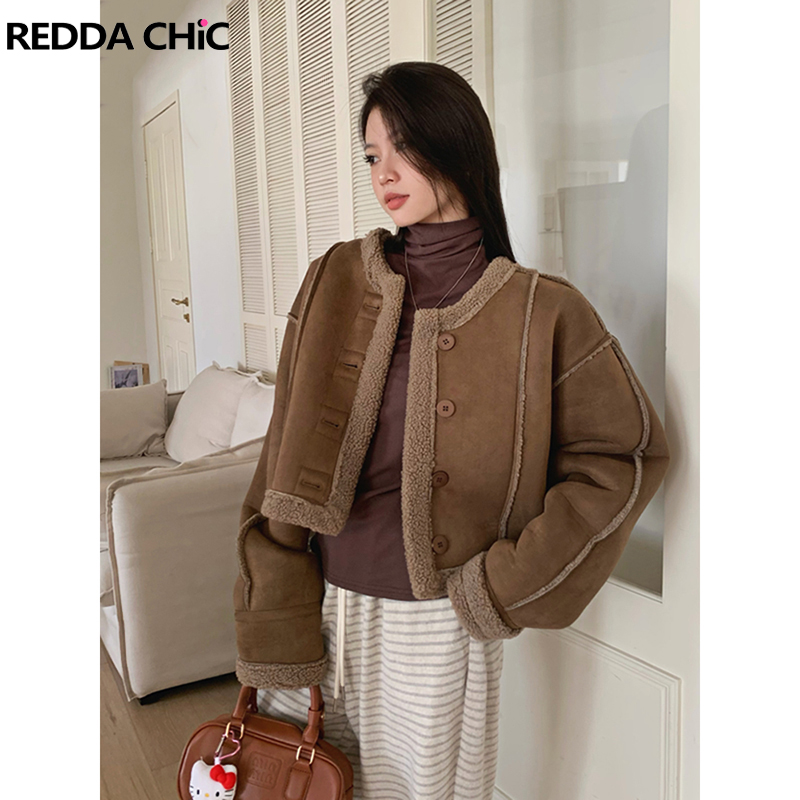 REDDACHiC 여성 셰르파 플리스 가죽 봄버 재킷  - Sherpa Coat Women 리뷰 및 가격