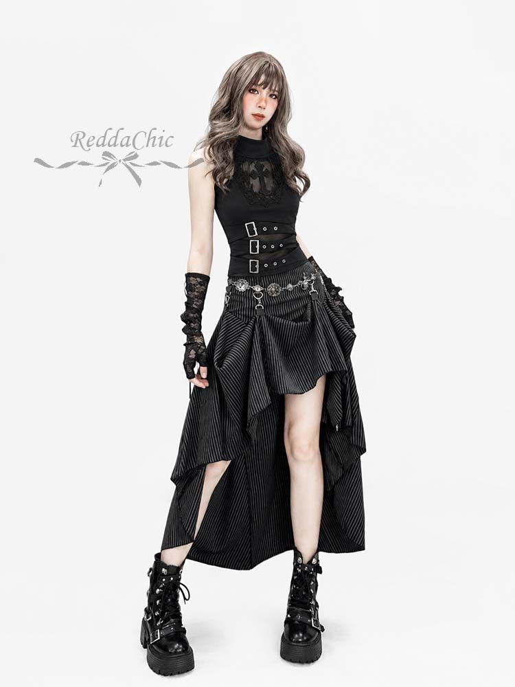 REDDACHiC 고딕 크로스 탱크탑 버슬 스커트 여성 - Asymmetric Top Women 리뷰 및 가격