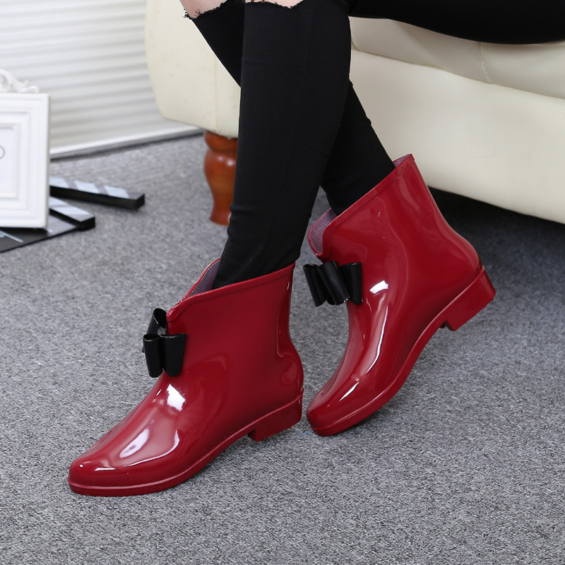 여성 꽃 Bowtie 발목 부츠 겨울 장화 여성 방수  - Women'S Fashion Rain Boots 리뷰 및 가격