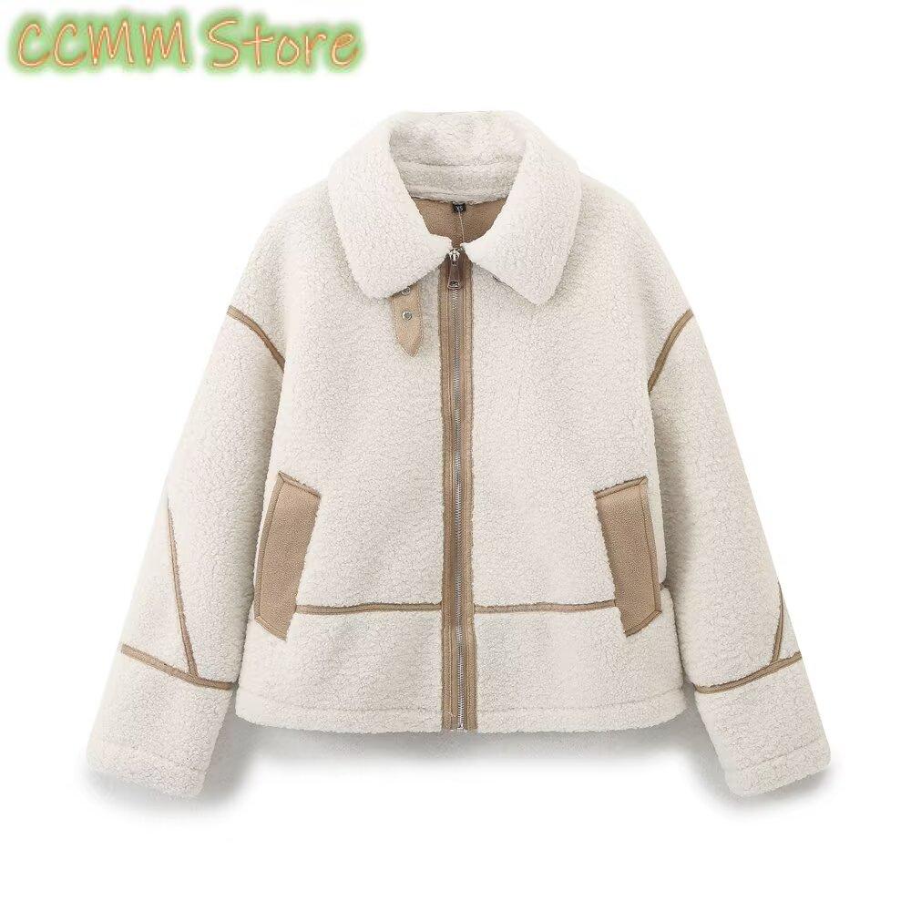 새로운 스타일 옷깃 지퍼 셰르파 재킷 여성 겨울 패션  - Sherpa Coat Women 리뷰 및 가격