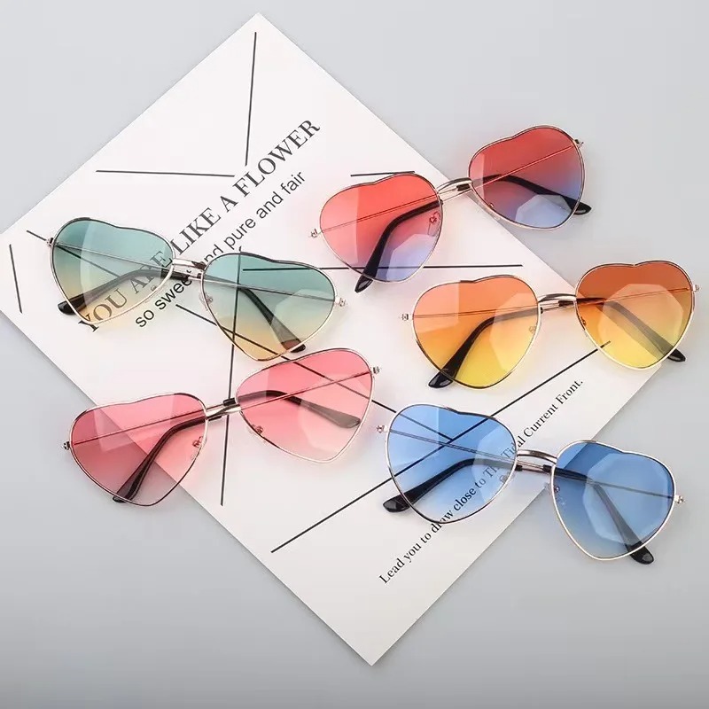 패션 하트 모양의 금속 선글라스 빈티지 트렌디 스트리트 - Women'S Fashion Eyewear 리뷰 및 가격