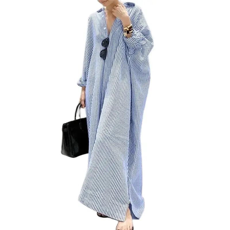 우아한 사무실 통근용 스트라이프 프린트 드레스, 여성용 - Longline Cardigan Knit 리뷰 및 가격