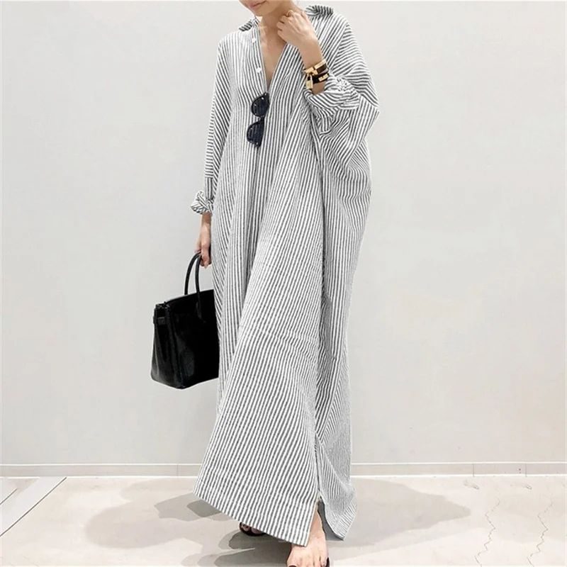 우아한 사무실 통근용 스트라이프 프린트 드레스, 여성용 - Longline Cardigan Knit 리뷰 및 가격