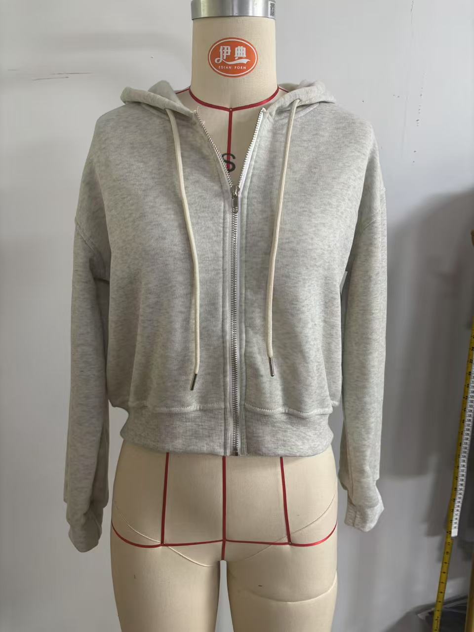 여성용 그레이 크롭 집업 후드 스웨트셔츠 재킷 캐주얼  - Women'S Fashion Zip Up Hoodies 리뷰 및 가격