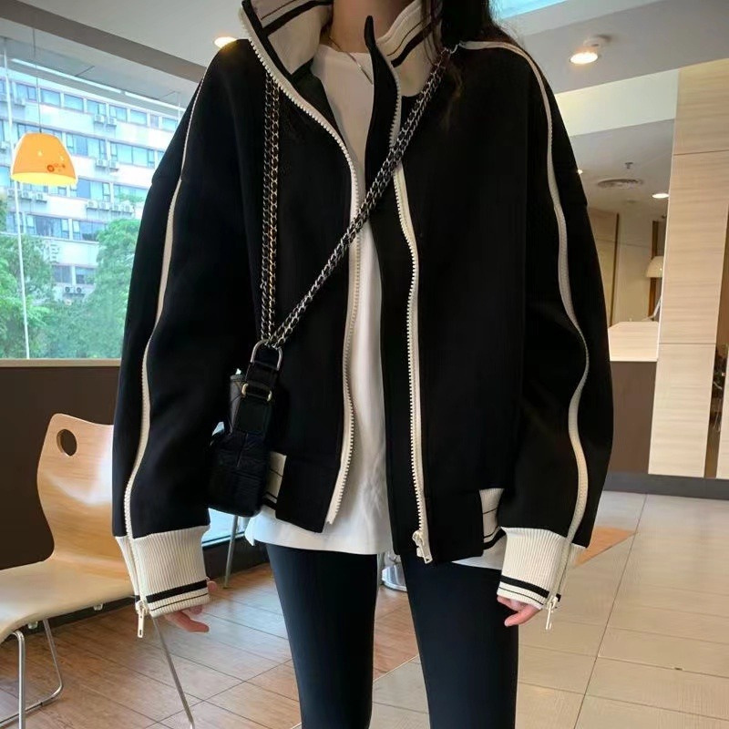 야구 재킷 소녀 스포츠 여성 가을 방풍 라인스톤 탄력성 - Sherpa Coat Women 리뷰 및 가격