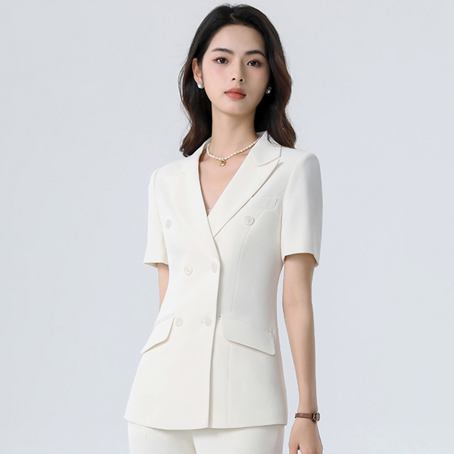 올링젠틀 화이트 여성 슬림핏 투피스 수트 패션 반팔 블 - Women'S Fashion Blazer 리뷰 및 가격
