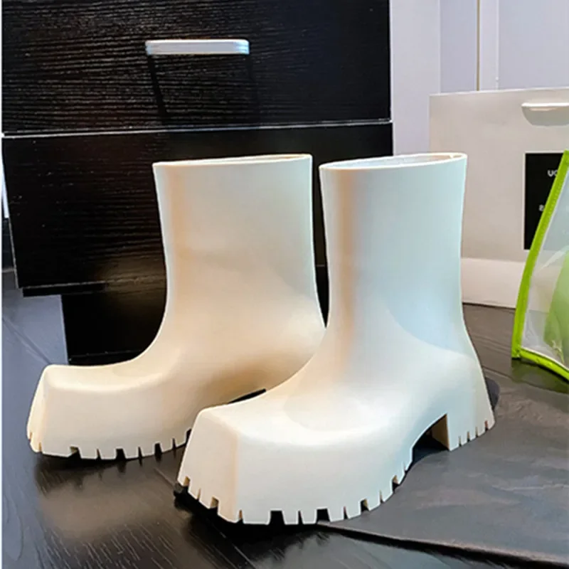 고품질 부드러운 가죽 PU 발목 부츠 여성 패션 방수  - Women'S Fashion Rain Boots 리뷰 및 가격