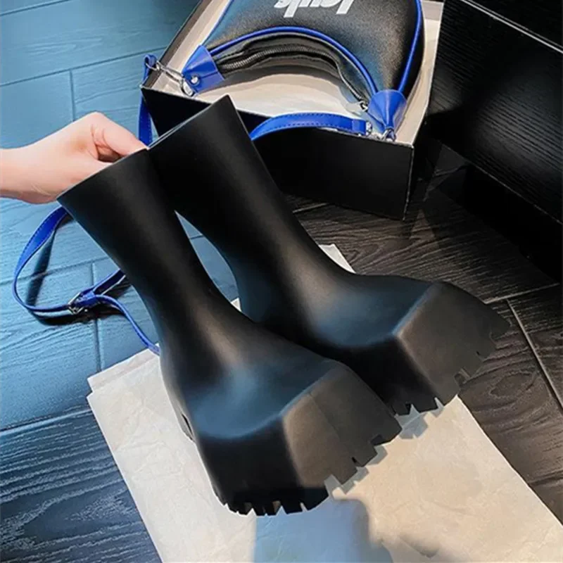 고품질 부드러운 가죽 PU 발목 부츠 여성 패션 방수  - Women'S Fashion Rain Boots 리뷰 및 가격