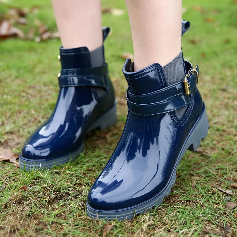 여성 신발 패션 방수 레인 슈즈 여성 가죽 발목 부츠  - Women'S Fashion Rain Boots 리뷰 및 가격