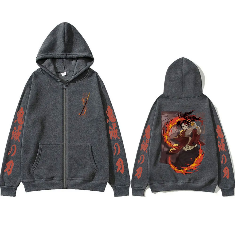 신제품 귀멸의 칼날 츠기쿠니 요리이치 굿즈 지퍼 후드티 - Women'S Fashion Zip Up Hoodies 리뷰 및 가격