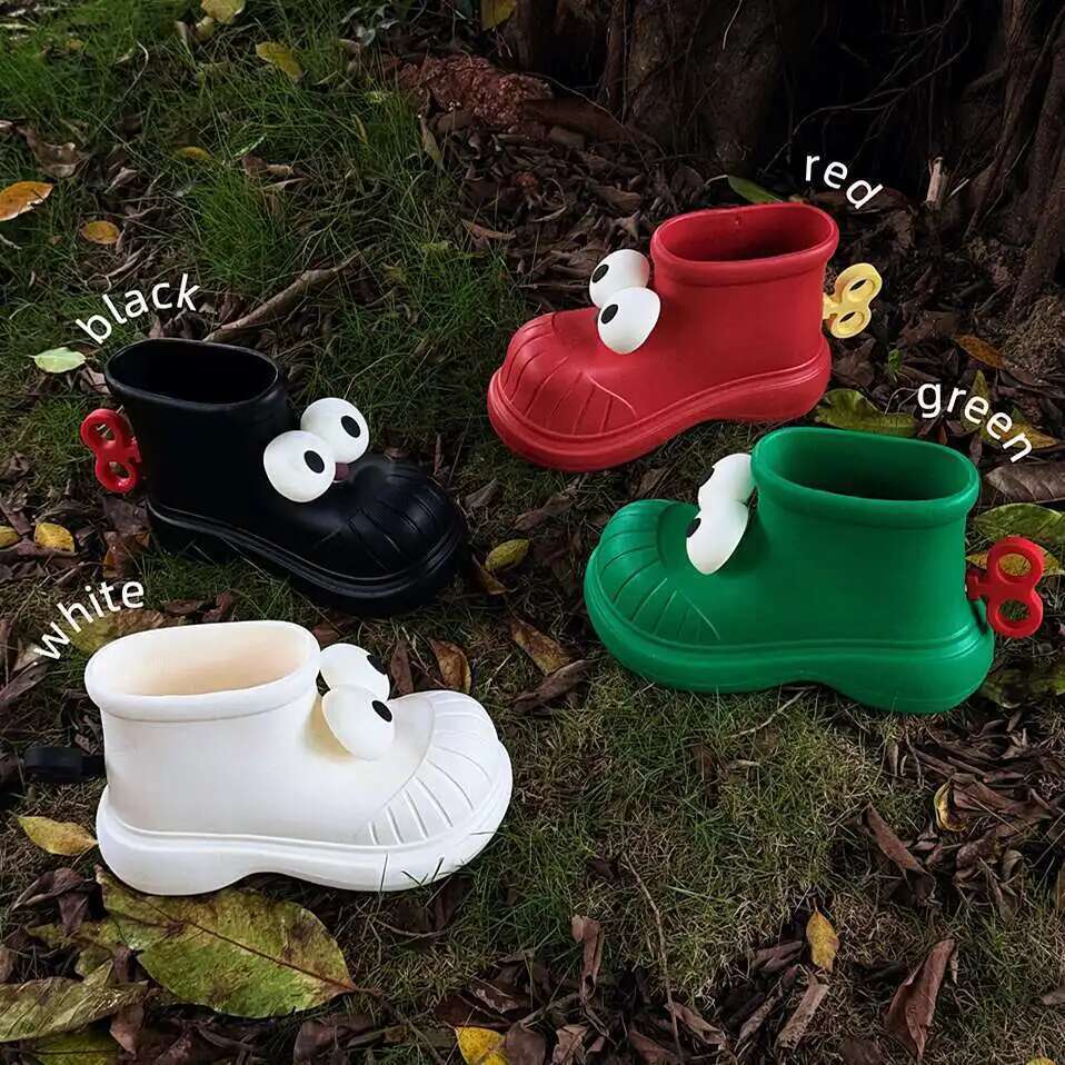여성 장화 둥근 발가락 큰 눈 비 신발 여성용 야외,  - Women'S Fashion Rain Boots 리뷰 및 가격