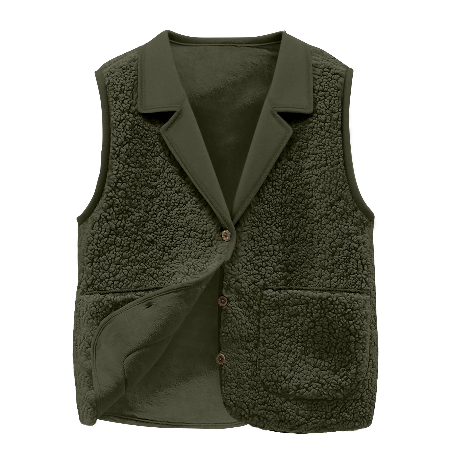 여성용 셰르파 플리스 조끼, 라펠 칼라, 버튼 프론트, - Sherpa Coat Women 리뷰 및 가격