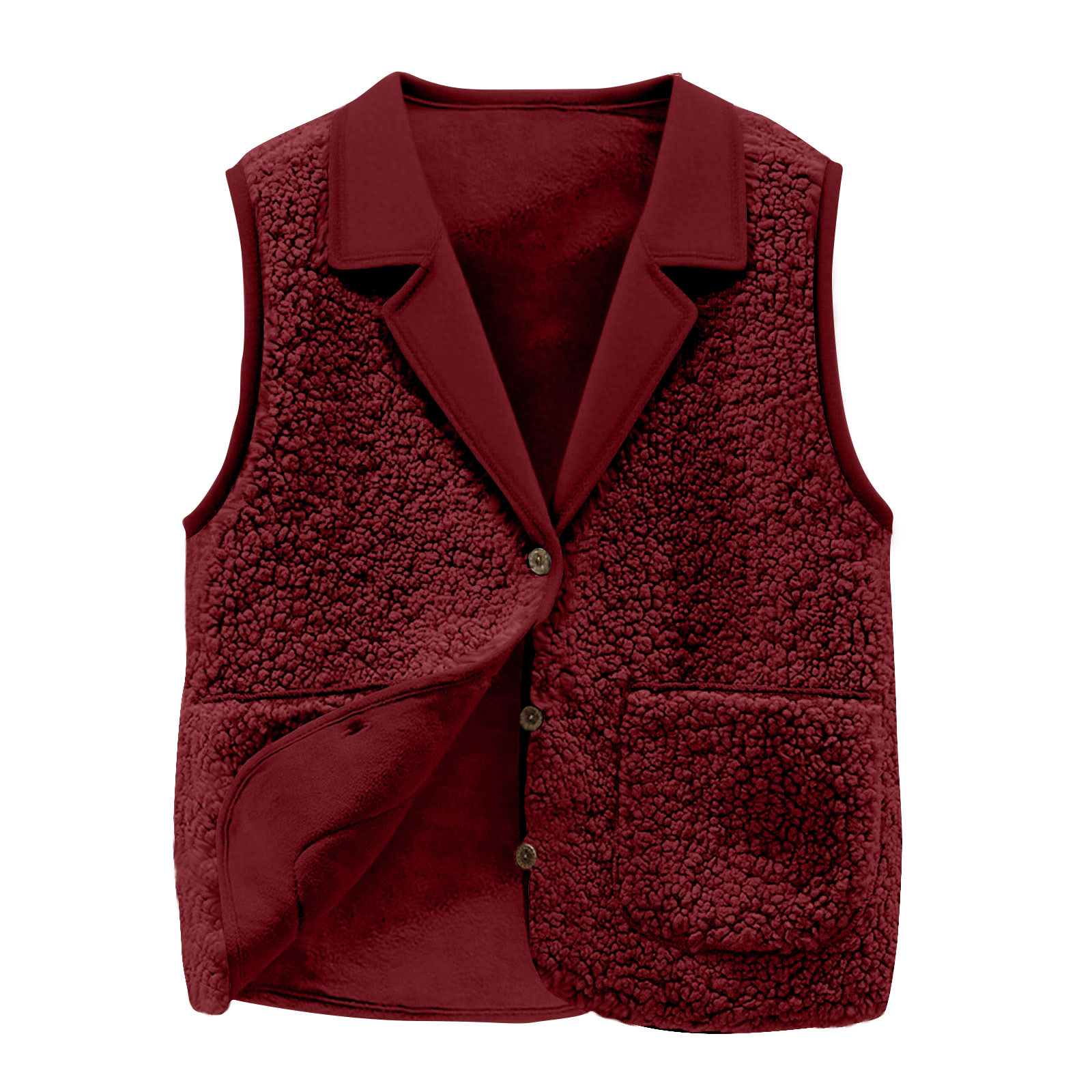 여성용 셰르파 플리스 조끼, 라펠 칼라, 버튼 프론트, - Sherpa Coat Women 리뷰 및 가격