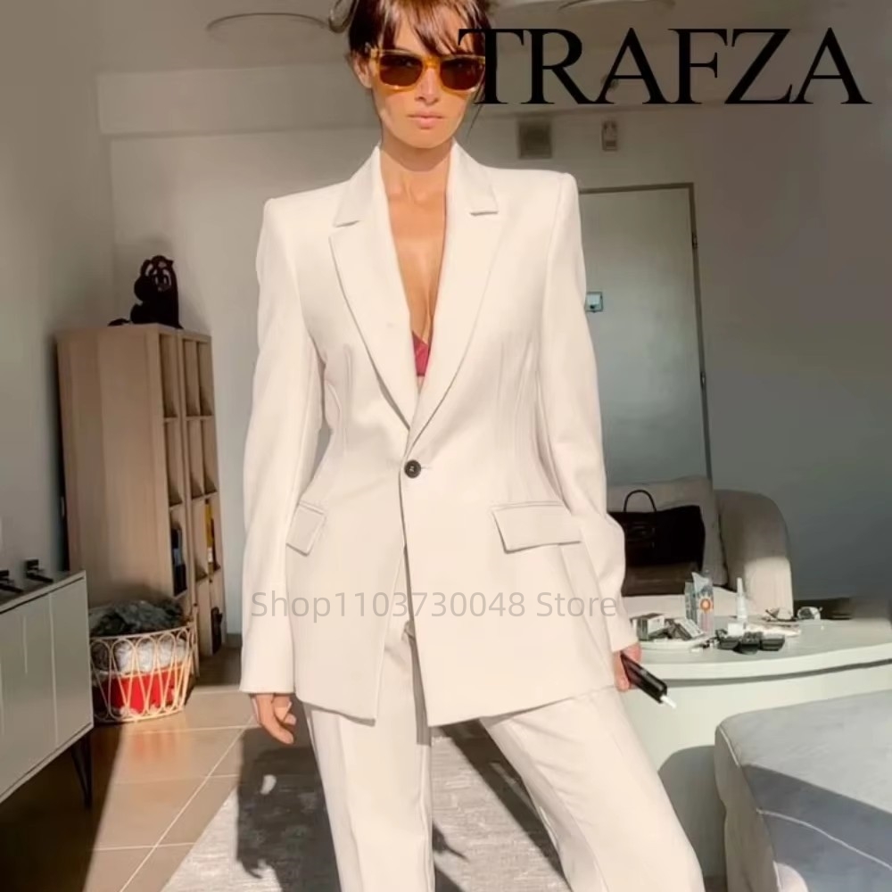 패션 오피스 여성 블레이저 및 바지 정장 세트, 화이트 - Women'S Fashion Blazer 리뷰 및 가격